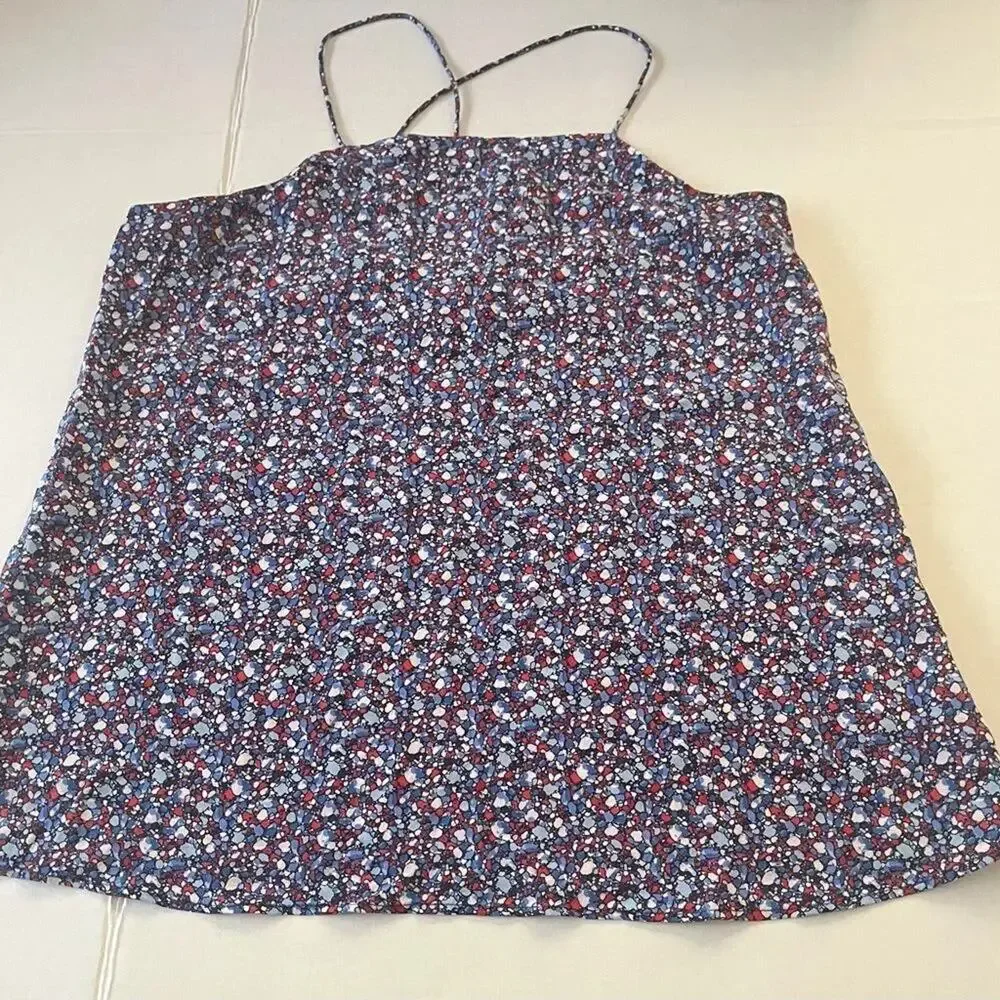 Tory Burch 100% silk multi-color print top, size 00.